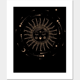 (Sun) Surya, (Moon) Chandra, Stars T-Shirt Posters and Art